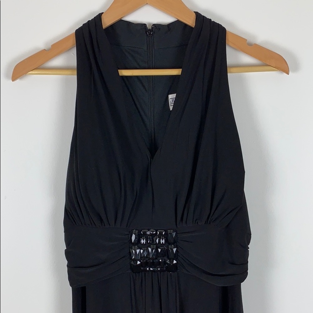 Jessica Howard Black Halter Top Evening Dress